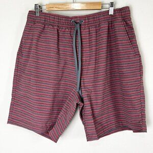 PrAna Metric E-Waist Rust Stripe Mens XXL 8" Quick Dry UPF 50+ Boardshort NEW